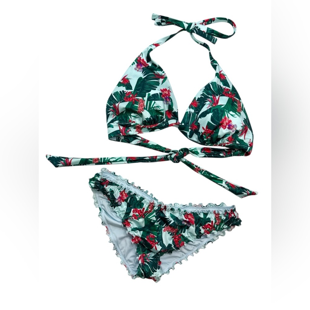 Victoria’s Secret Halter Push-Up Bikini Top & Bottom Set Multi NWT Top Size L/M - Picture 3 of 12